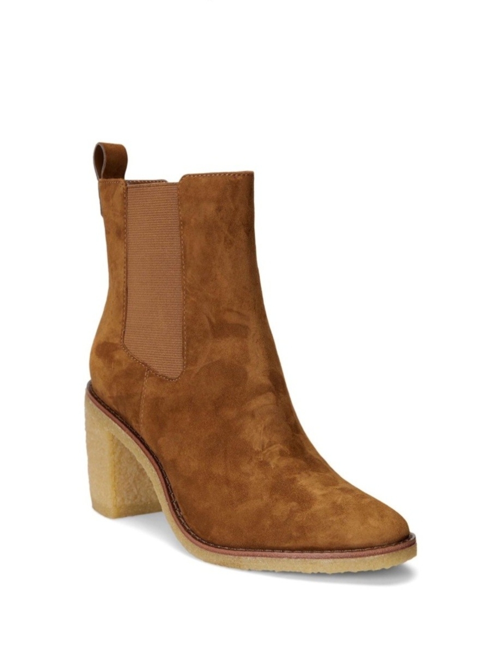 Lauren Ralph Lauren Womens Marianna Suede Block Heel Chelsea Boots
